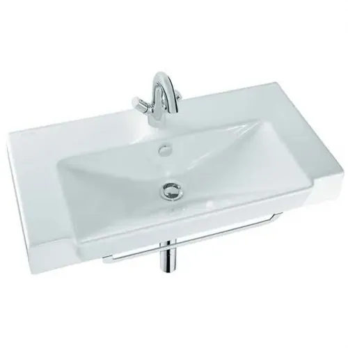 Подвесная раковина Reve 80х41х12,5 см, с отверстием для смесителя, с переливным отверстием и заглушкой, санфарфор E4803-00 Jacob Delafon