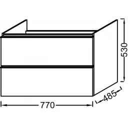 Модуль под раковину Odeon Up 77х48,5х53 см, 2 ящика, сине-зеленый матовый EB895-M85 Jacob Delafon