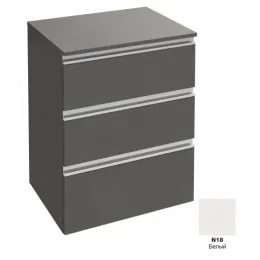 Тумба для ванной Vox 3 ящика, белый глянцевый, встроенные ручки 60х45,6 см EB2065-RA-N18 Jacob Delafon