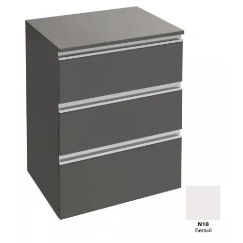 Тумба для ванной Vox 3 ящика, белый глянцевый, встроенные ручки 60х45,6 см EB2065-RA-N18 Jacob Delafon