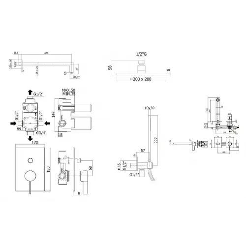 Комплект для душа Paffoni Rock KITRO015SCR105