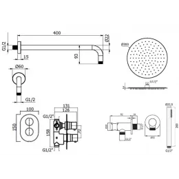 Комплект для душа Plumberia Selection IXO KITXOT18CRKING