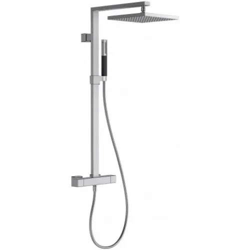 Душевая система без излива Strayt 2 режима, 25 см, square, термостат, верхний душ, с лейкой E98321-CP Jacob Delafon