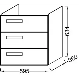 Модуль под раковину Rythmik 59,5х36х63,4 см, 3 ящика, белый глянцевый EB1306-N18 Jacob Delafon
