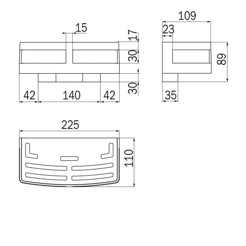 Корзинка-полочка для душа INDA BASKET AV251CNE