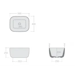 Раковина на столешницу Galassia LOLA 7500