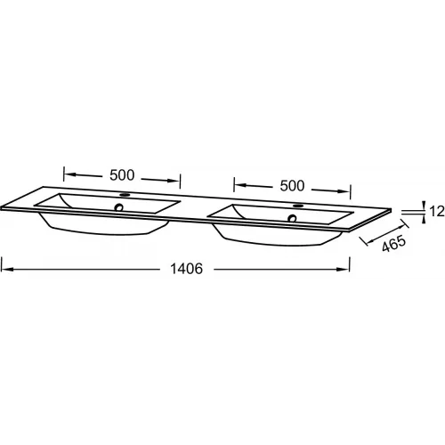 Мебельная раковина Sherwood 140,6х46,5 см, двойная, стекло, матовый белый EB1832RU-DE1 Jacob Delafon