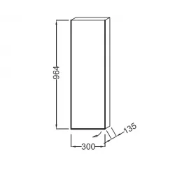 Шкаф Rythmik 30х13,5х96,4 см, белый блестящий, 3 полки, 2 из которых стеклянные, 1 дверца, шарниры справа, правый EB1059D-G1C Jacob Delafon