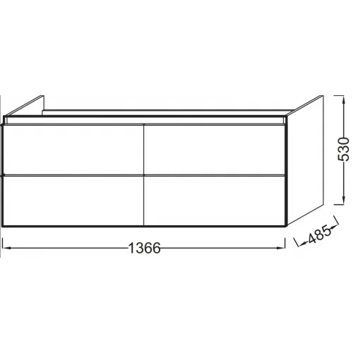 Модуль с раковиной Odeon Up 140 см, серый антрацит, подвесной монтаж E4779-00+EB997-N14 Jacob Delafon