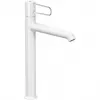 Высокий смеситель на столешницу Odeon Rive Gauche 24 см, ручка хром, неповоротный излив, белый цвет, с донным клапаном E21030-CP-00 Jacob Delafon