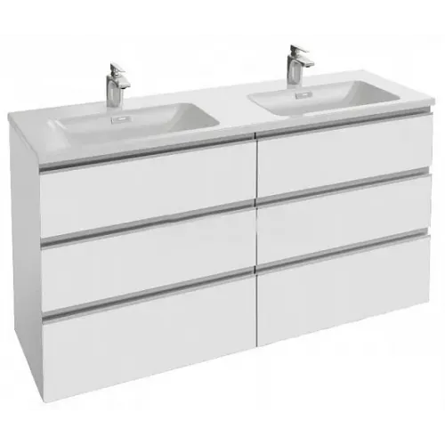 Модуль под раковину Vox 140х46х73,5 см, белый блестящий, 6 выдвижных ящиков, встроенные ручки EB2040-RA-G1C Jacob Delafon
