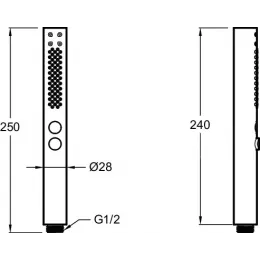 Душевая лейка Shift+ 2 режима, никель, без шланга E21335-BN Jacob Delafon