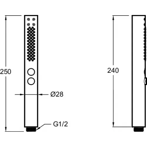 Душевая лейка Shift+ 2 режима, никель, без шланга E21335-BN Jacob Delafon