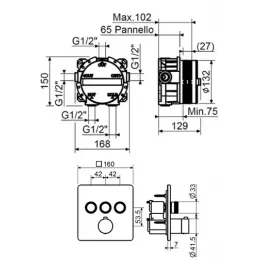 Комплект смесителя для душа с термостатом Plumberia Selection KITPSB2903NO