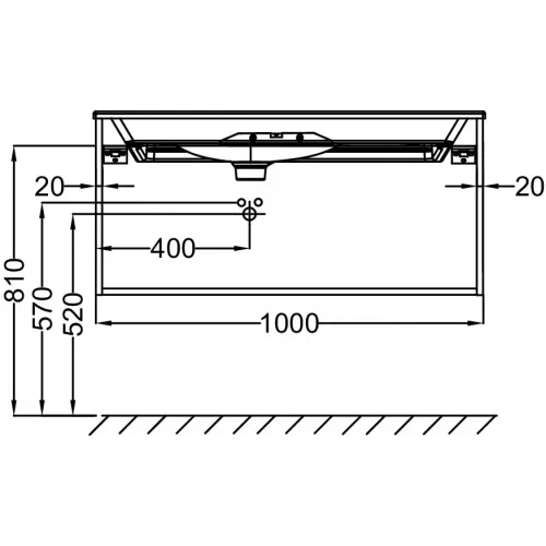 Модуль под раковину Nouvelle Vague 100х50,7х45,5 см, 2 ящика, пепельный сатин EB3032-S46 Jacob Delafon