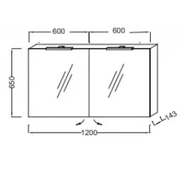 Зеркало 120х65 см, шкаф, квебекский дуб, светодиодная подсветка, с подсветкой EB798RU-E10 Jacob Delafon