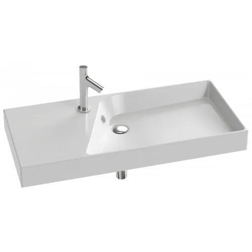 Подвесная раковина Formilia Rythmik 100х46х8,5 см, одно отверстие для смесителя, санфарфор EXN112-00 Jacob Delafon