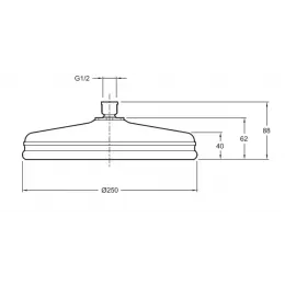 Лейка верхнего душа Katalyst 25 см, round, без держателя E13693-CP Jacob Delafon