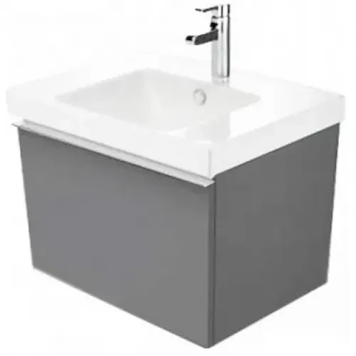 Модуль с раковиной Odeon Up 70 см, 1 выдвижной ящик,плавное закрывание, раковина-столешница, серый антрацит, подвесной монтаж E4732-00+EB860-N14 Jacob Delafon