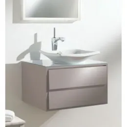 Модуль с раковиной Escale 50 см, серый титан лак, 2 ящика, плавное закрывание, накладная раковина, подвесной монтаж EB763-N21+E1025-00 Jacob Delafon