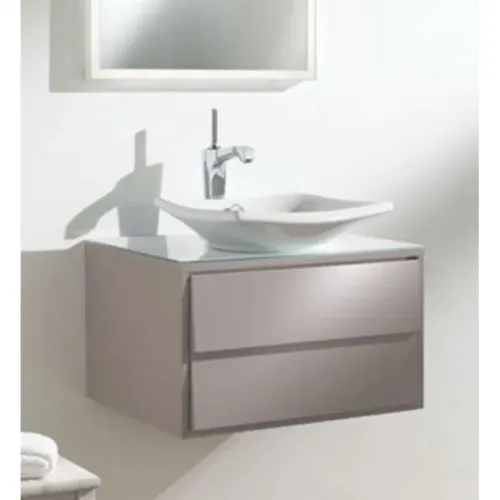 Модуль с раковиной Escale 50 см, серый титан лак, 2 ящика, плавное закрывание, накладная раковина, подвесной монтаж EB763-N21+E1025-00 Jacob Delafon
