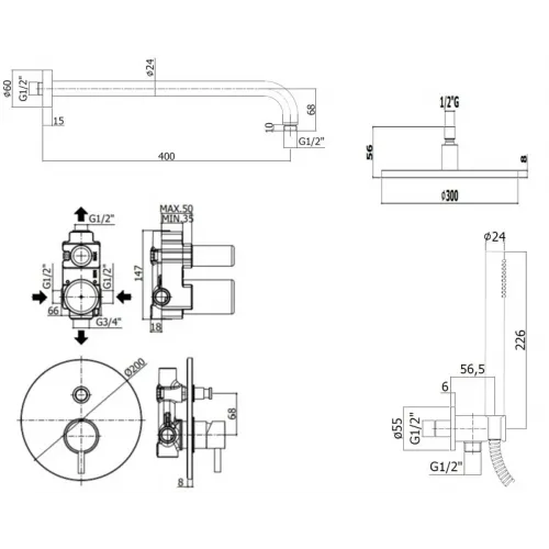 Комплект смесителей PAFFONI Light KITLIG015CRKING