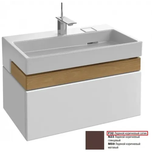 Модуль под раковину Terrace 80х48х38 см, ледяной коричневый сатин, верхний ящик из цельного дерева, система push-to-open EB1186-F32 Jacob Delafon