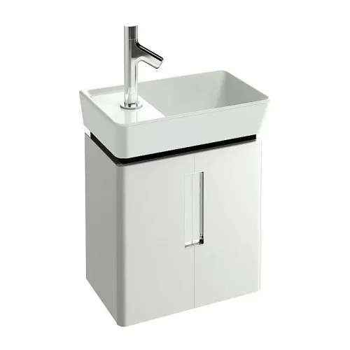 Комплект мебели для ванной Reve 45 см, белый блестящий, 2 дверцы, с подсветкой, подвесной монтаж E4805-00+EB1138-G1C+EB581-NF Jacob Delafon