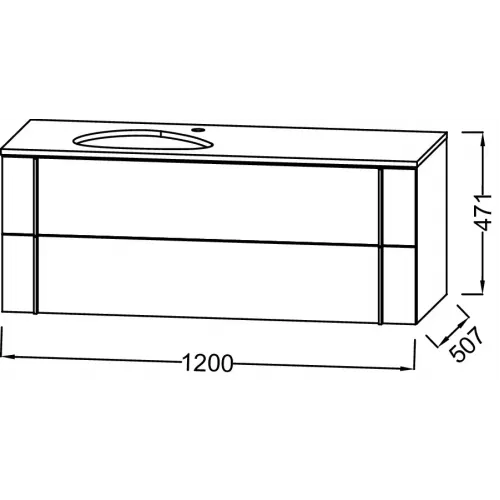 Модуль под раковину Nouvelle Vague 120х50,7х47,1 см, 2 ящика, ореховое дерево EB3041-E16 Jacob Delafon