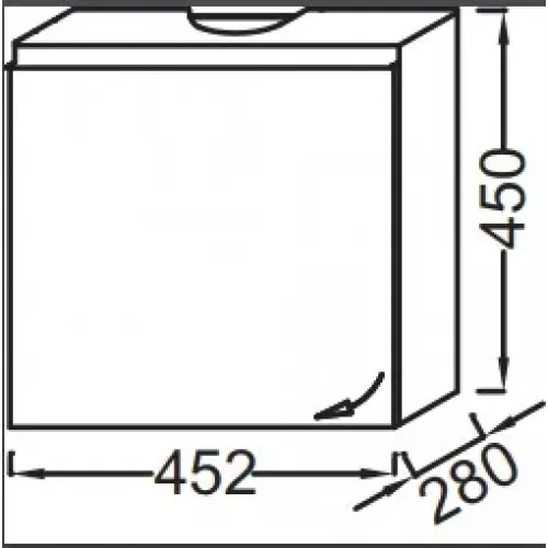 Модуль с раковиной Odeon Up 45 см, дуб шампань, правосторонняя, подвесной монтаж E4760-00+EB999D-E19 Jacob Delafon