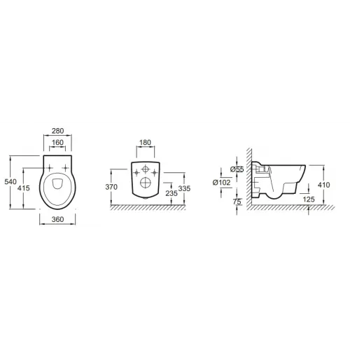 Подвесной унитаз Ove 36х54 см, с сиденьем E1585-00 Jacob Delafon