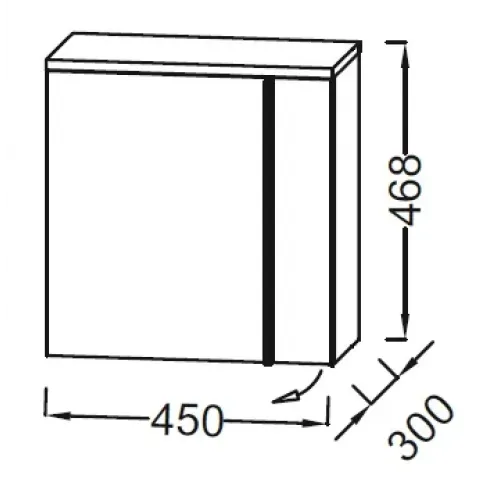 Модуль под раковину Nouvelle Vague 45,2х30х46,8 см, 1 дверца, 1 полка, шарниры слева, серый антрацит глянцевый EB3045G-442 Jacob Delafon