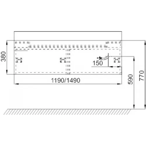 Модуль под раковину Terrace 150х48х38 см, 2 розетки, белый блестящий, верхний ящик из цельного дерева, система push-to-open EB1734RU-G1C Jacob Delafon