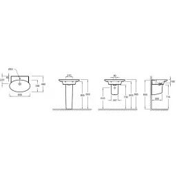 Подвесная раковина Presqu'ile 60х46х10 см, 1 отверстие для смесителя, керамическая заглушка, санфарфор E4438-00 Jacob Delafon