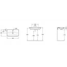 Подвесная раковина Replay 80х46х8 см, с 1 отверстием для смесителя, вес 18,2 кг, санфарфор E4486-00 Jacob Delafon