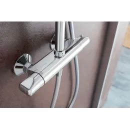 Душевая система без излива Brive 3 режима, 20 см, round, термостат, верхний душ, с лейкой E24444-CP Jacob Delafon