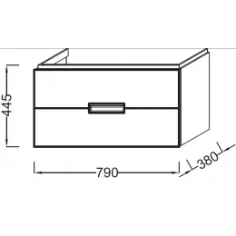 Модуль под раковину Reve 79,3х38х44,5 см, светло-коричневый лак, 2 выдвижных ящика, встроенные ручки EB1135-G80 Jacob Delafon