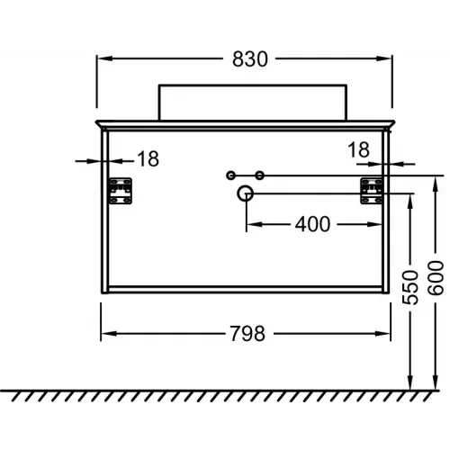 Модуль под раковину Madeleine 83х49,2х47,6 см, подсветка, чёрный матовый EB2083-J53 Jacob Delafon