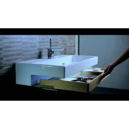 Модуль с раковиной Terrace 120 см, белая, два отверстия под смеситель, подвесной монтаж, система push-to-open EB1188-G1C+EXB9112-00 Jacob Delafon