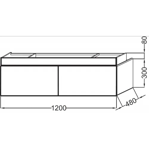 Модуль с раковиной Terrace 120 см, белая, два отверстия под смеситель, подвесной монтаж, система push-to-open EB1188-G1C+EXB9112-00 Jacob Delafon
