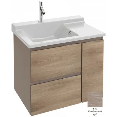 Модуль под раковину Soprano 76х53,5х63,4 см, фасад квебекский дуб, корпус матовый базальт, 2 выдвижных ящика, 1 дверца EB1330-N08-E10 Jacob Delafon