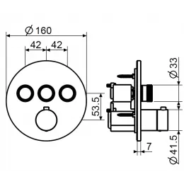 Внешняя часть встраиваемого смесителя для душа Plumberia Selection PSB1903NO