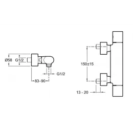 Настенный смеситель без излива Talan антикальк, без лейки E10108RU-CP Jacob Delafon