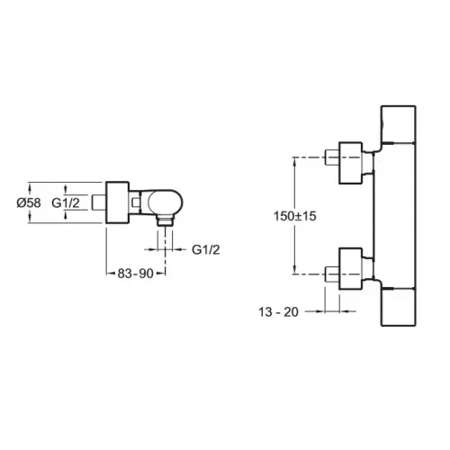 Настенный смеситель без излива Talan антикальк, без лейки E10108RU-CP Jacob Delafon