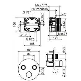 Комплект смесителя для душа с термостатом Plumberia Selection KITPSB1902CR