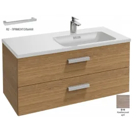 Модуль под раковину Vox 100х46х45,2 см, квебекский дуб, правосторонний, 2 выдвижных ящика, прямоугольная ручка EB2076-R2-E10 Jacob Delafon