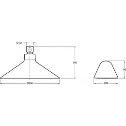 Лейка верхнего душа Moxie с беспроводным динамиком, 20 см, round, без держателя E99105-CP Jacob Delafon