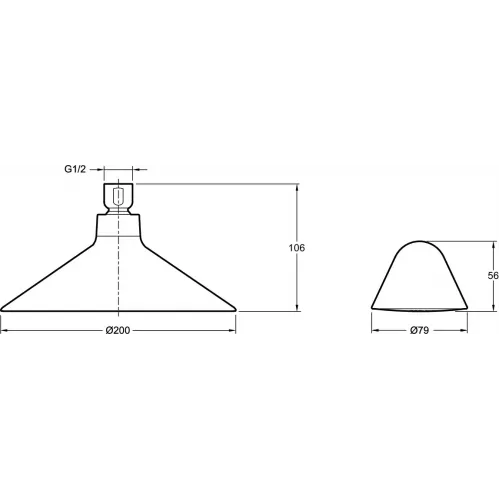 Лейка верхнего душа Moxie с беспроводным динамиком, 20 см, round, без держателя E99105-CP Jacob Delafon