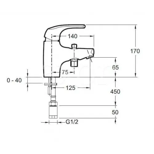 Смеситель на горизонтальную поверхность (деку) с изливом Nateo без выхода на душ, на 1 отв. E71250-CP Jacob Delafon