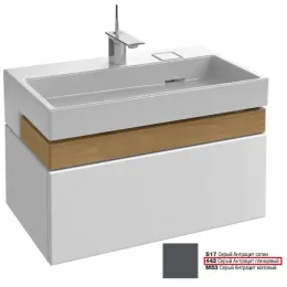 Модуль под раковину Terrace 80х48х38 см, серый антрацит блестящий, верхний ящик из цельного дерева, система push-to-open EB1186-442 Jacob Delafon